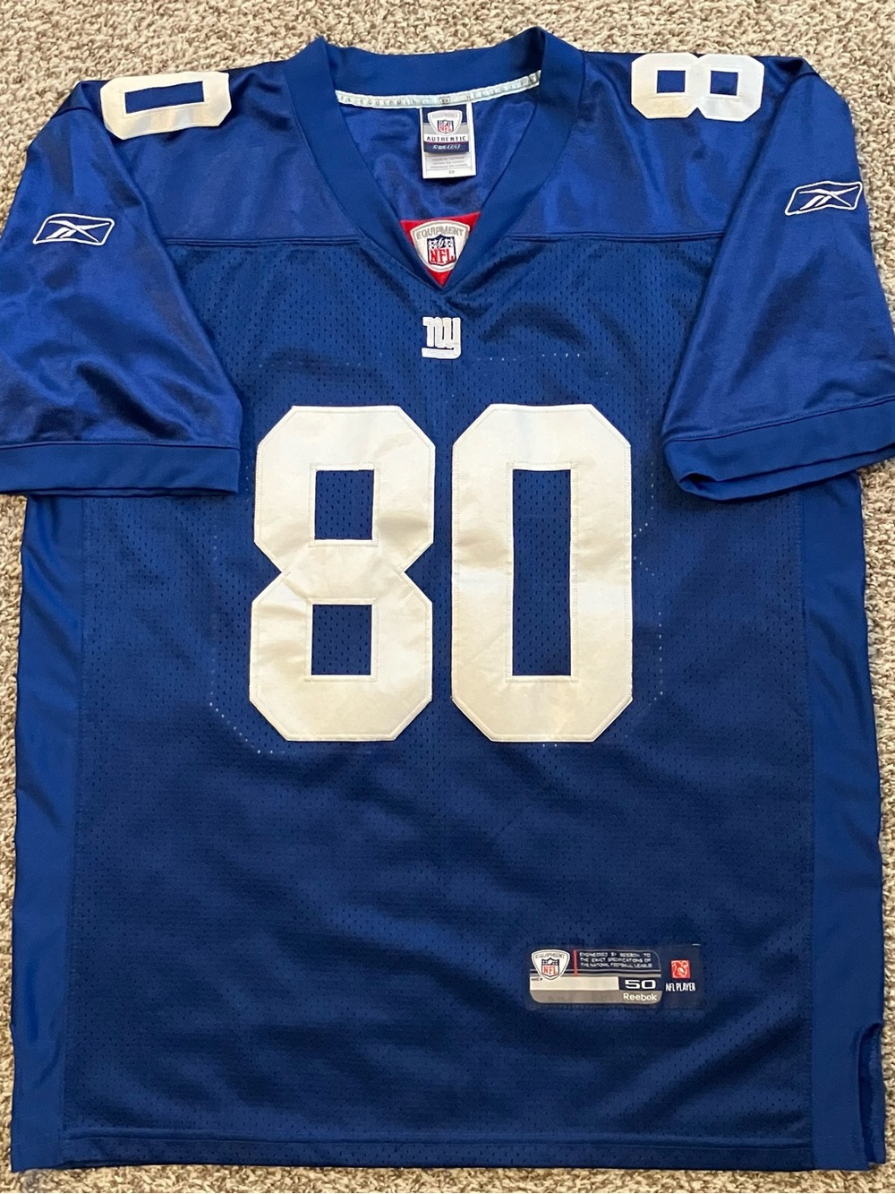 Victor Cruz NY Giants Reebok Authentic Stitched Blue NFL Jersey Men’s Sz 50/XL